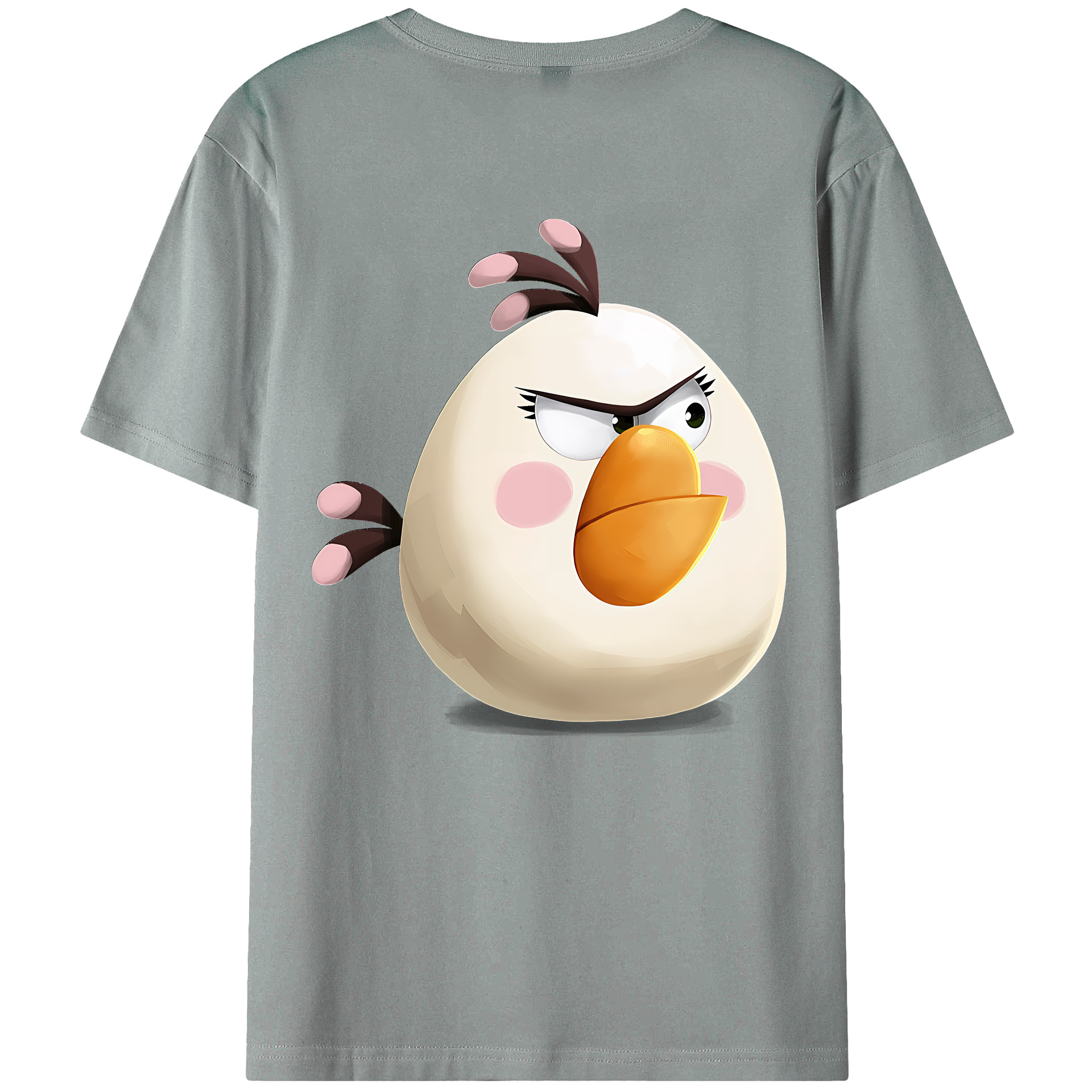 （画像用） Angry Birds アングリーバード 綿100％ メンズ半袖Tシャツ（バックプリント） 通気性